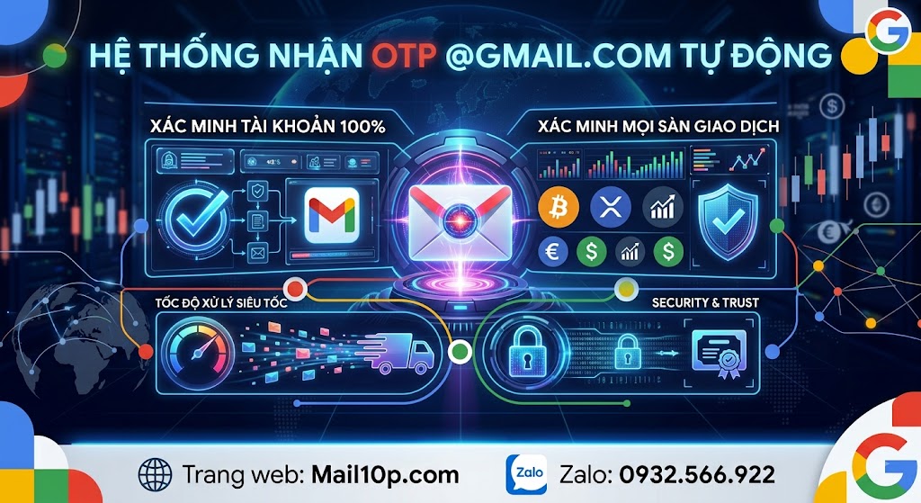 Hệ Thống Nhận OTP @Gmail.com Tự Động